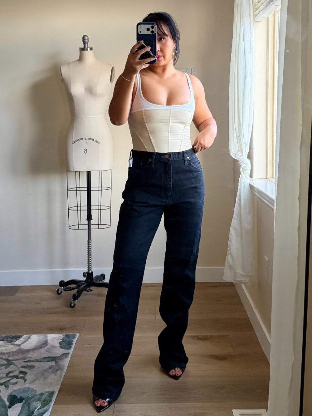 Vintage Wrangler Black Denim Jeans | Straight Leg 34x34 | Cotton Long Jean